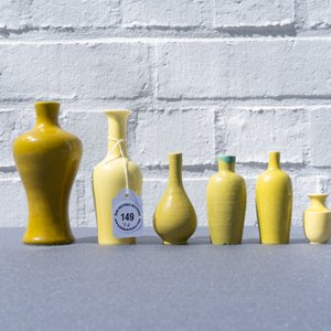 Six Chinese monochrome yellow vases, 19/20th C. — 照片 10