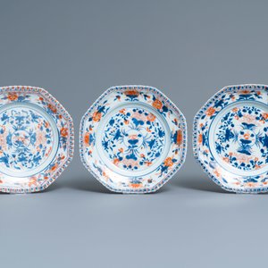 Six Chinese octagonal Imari-style plates, Kangxi — photo 3