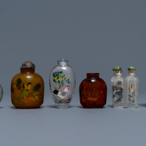 Six Chinese reverse-painted glass snuff bottles, 19/20th C. — photo 2