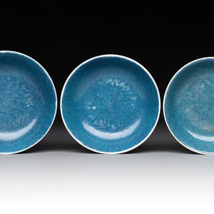 Six Chinese robin's egg-glazed saucers and seven ruby-back plates, Qianlong and Shengshengchun 生生春 marks, 19/20th C. — 照片 12