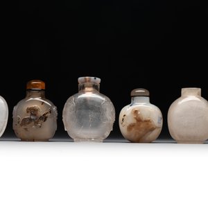 Six Chinese rock crystal and agate snuff bottles, 19/20th C. — photo 2