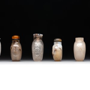 Six Chinese rock crystal and agate snuff bottles, 19/20th C. — photo 3