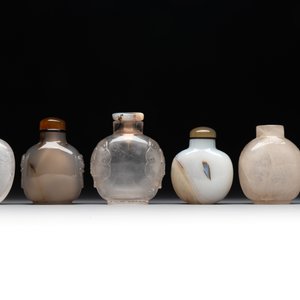 Six Chinese rock crystal and agate snuff bottles, 19/20th C. — photo 4
