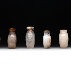 Six Chinese rock crystal and agate snuff bottles, 19/20th C. — photo 5