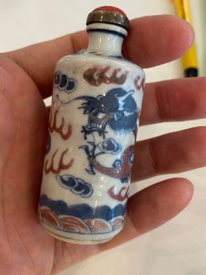 Six Chinese snuff bottles with dragons and Buddhist lions, 19/20th C. — 照片 11