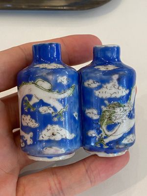 Six Chinese snuff bottles with dragons and Buddhist lions, 19/20th C. — 照片 22