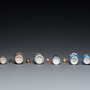 Six Chinese snuff bottles with dragons and Buddhist lions, 19/20th C. — 照片 7
