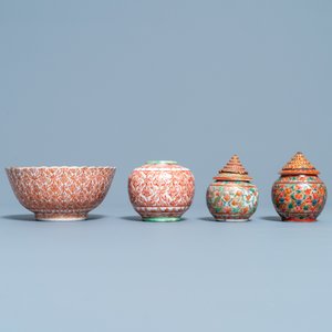 Six Chinese Thai market Bencharong jars and a bowl, 19th C. — 照片 3
