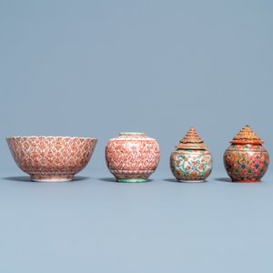 Six Chinese Thai market Bencharong jars and a bowl, 19th C. — 照片 4