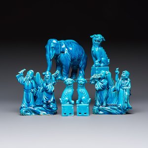 Six Chinese turquoise-glazed wares, 19/20th C. — photo 1