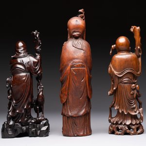 Six Chinese wooden and bamboo carvings, 19/20th C. — photo 12