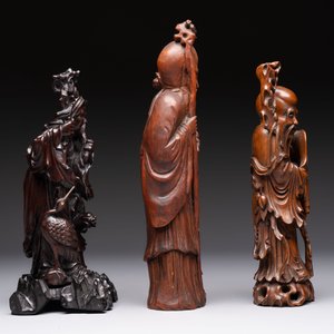 Six Chinese wooden and bamboo carvings, 19/20th C. — photo 13