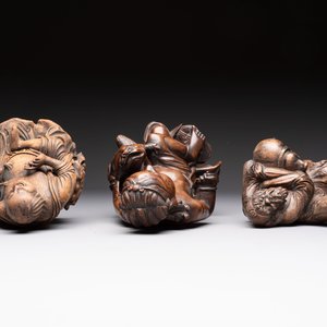 Six Chinese wooden and bamboo carvings, 19/20th C. — photo 6