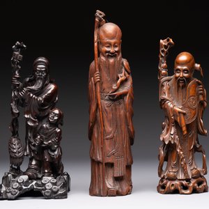 Six Chinese wooden and bamboo carvings, 19/20th C. — photo 10