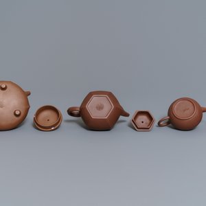 Six Chinese Yixing stoneware teapots, 19/20th C. — photo 13