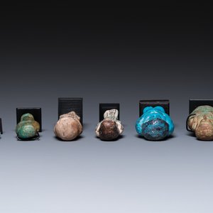 Six Egyptian green- and turquoise-glazed frit ushabtis, Late Period — photo 6