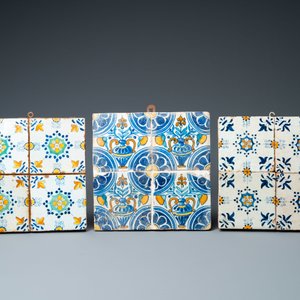 Six fields of four polychrome Dutch Delft ornamental tiles, 17th C. — photo 3