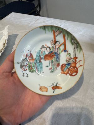 Six fine Chinese famille rose 'Xi Xiang Ji' cups and saucers, Xianfeng mark and of the period — photo 13