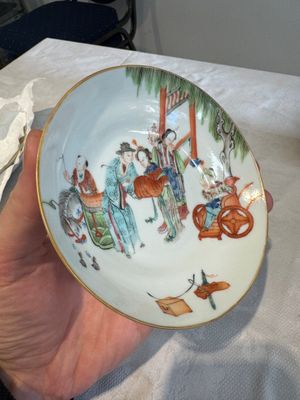 Six fine Chinese famille rose 'Xi Xiang Ji' cups and saucers, Xianfeng mark and of the period — photo 14