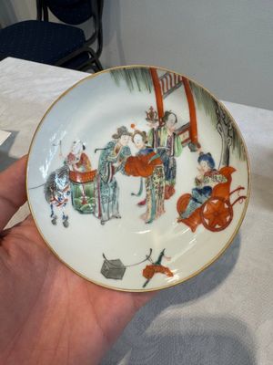Six fine Chinese famille rose 'Xi Xiang Ji' cups and saucers, Xianfeng mark and of the period — photo 28