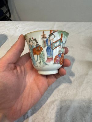 Six fine Chinese famille rose 'Xi Xiang Ji' cups and saucers, Xianfeng mark and of the period — photo 46
