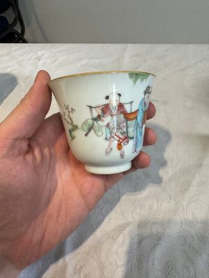 Six fine Chinese famille rose 'Xi Xiang Ji' cups and saucers, Xianfeng mark and of the period — photo 47