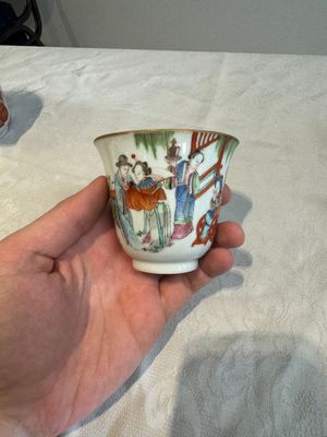 Six fine Chinese famille rose 'Xi Xiang Ji' cups and saucers, Xianfeng mark and of the period — photo 52