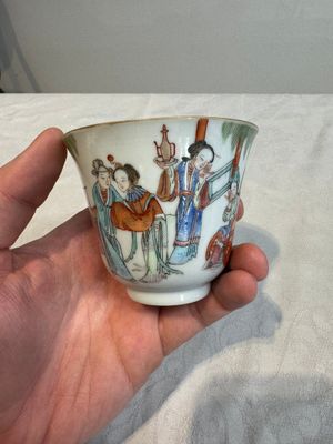 Six fine Chinese famille rose 'Xi Xiang Ji' cups and saucers, Xianfeng mark and of the period — photo 58