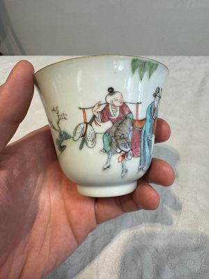 Six fine Chinese famille rose 'Xi Xiang Ji' cups and saucers, Xianfeng mark and of the period — photo 59
