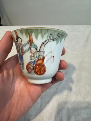 Six fine Chinese famille rose 'Xi Xiang Ji' cups and saucers, Xianfeng mark and of the period — photo 61