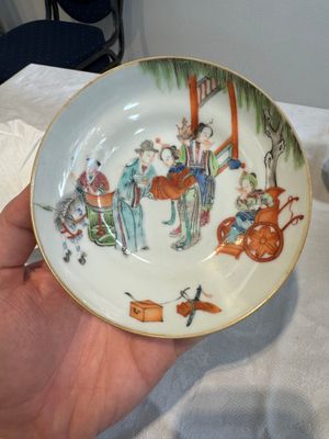 Six fine Chinese famille rose 'Xi Xiang Ji' cups and saucers, Xianfeng mark and of the period — photo 7