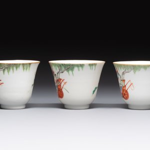 Six fine Chinese famille rose 'Xi Xiang Ji' cups and saucers, Xianfeng mark and of the period — photo 8