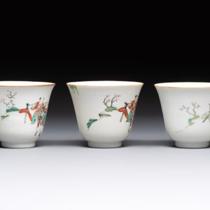 Six fine Chinese famille rose 'Xi Xiang Ji' cups and saucers, Xianfeng mark and of the period — photo 9