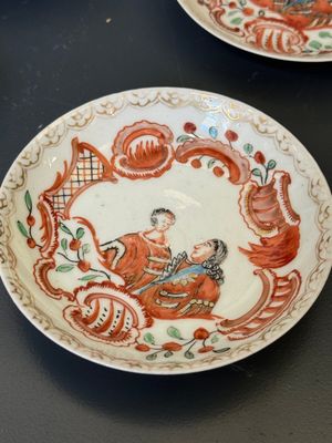 Six Japanese Dutch-decorated or Amsterdams bont 'William and Mary' cups and saucers, Edo, 18th C. — foto 11