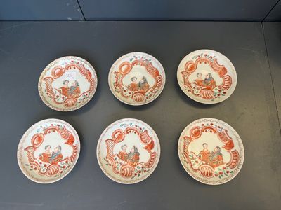 Six Japanese Dutch-decorated or Amsterdams bont 'William and Mary' cups and saucers, Edo, 18th C. — foto 4