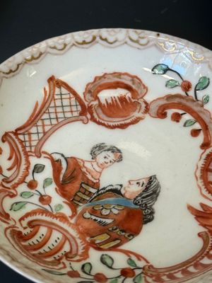 Six Japanese Dutch-decorated or Amsterdams bont 'William and Mary' cups and saucers, Edo, 18th C. — foto 5