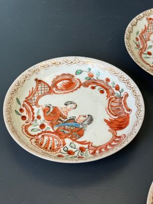 Six Japanese Dutch-decorated or Amsterdams bont 'William and Mary' cups and saucers, Edo, 18th C. — foto 7