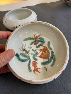 Six lave-pinceaux en porcelaine de Chine, 19/20ème — photo 8