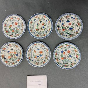 Six lobed Chinese famille verte café-au-lait-ground cups and saucers, Kangxi — 照片 24
