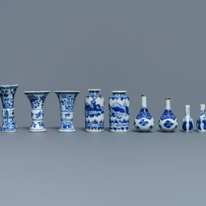 Six pairs of small Chinese blue and white vases, Kangxi — 照片 4