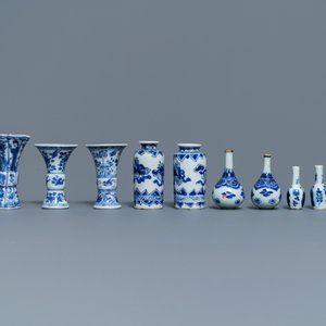 Six pairs of small Chinese blue and white vases, Kangxi — 照片 5