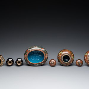 Six pièces en émaux cloisonnés, Japon, Meiji, 19/20ème — photo 6