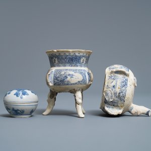 Six pièces en porcelaine de Chine en bleu et blanc de l'épave du Vung Tau, Kangxi — photo 9