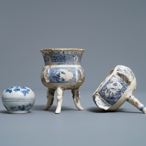 Six pièces en porcelaine de Chine en bleu et blanc de l'épave du Vung Tau, Kangxi — photo 10