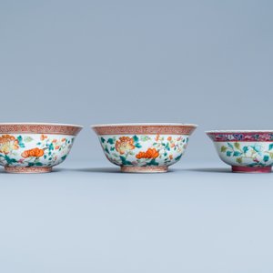 Six pièces en porcelaine de Chine famille rose pour le marché Straits ou Peranakan, 19ème — photo 13