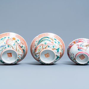 Six pièces en porcelaine de Chine famille rose pour le marché Straits ou Peranakan, 19ème — photo 15