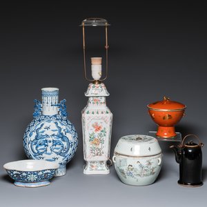 Six pièces en porcelaine de Chine, Qing et République — photo 1