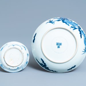 Six plats en porcelaine de Chine en bleu et blanc, Wanli et après — photo 7