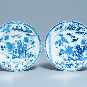 Six plats en porcelaine de Chine en bleu et blanc, Yongzheng/Qianlong — photo 6