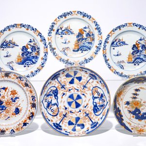 Six plats et assiettes en porcelaine de Chine de style Imari, Kangxi/Qianlong — photo 2
